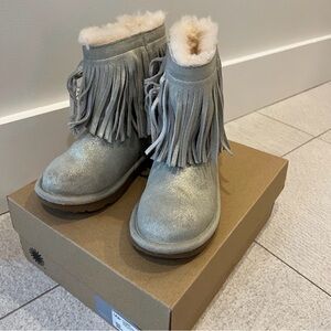 UGG Silver Fringe Kids Boots size 13